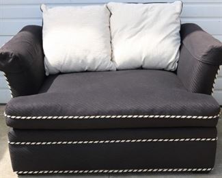 Black & white upholstered settee