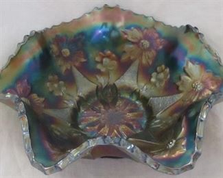 Little Flowers carnival glass bowl