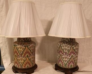 Pair decorator buffet lamps