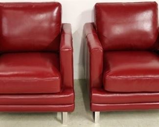 Lazzaro leather pair of chairs