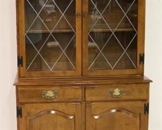 Ethan Allen leaded glass hutch