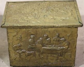 English brass coal box