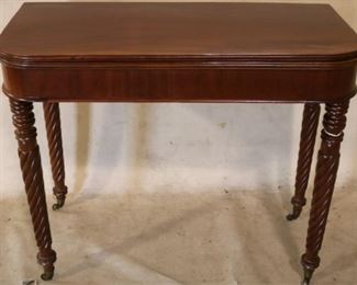 Twist carved leg game table