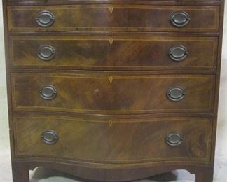 Bow front chest by Baker