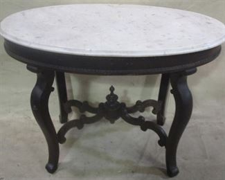 Oval marble top table