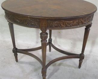 Oval carved band table