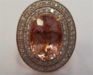 14K Rose gold Morganite/diamond ring App $6650