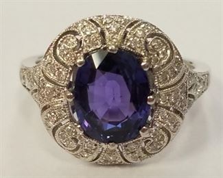 18K Sapphire & diamond ring App $7,280