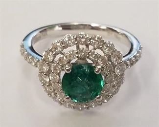 14K Emerald & diamond ring App $4,940