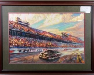 this is Talledega Giclee by Thomas Kinkade