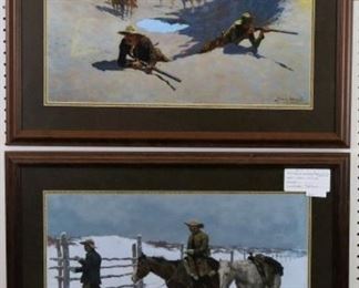 Fall of the Cowboy / fighting for the waterhole by Frederic Remington