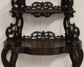 Ornately carved Victorian etagere