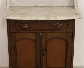 Marble top & back washstand