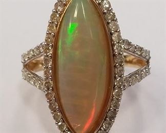 14KT yellow gold Cabochon and Diamond ring Appraisal at $4,149