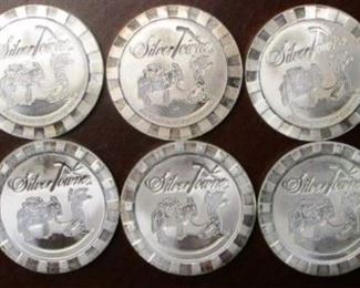 Silver poker chips