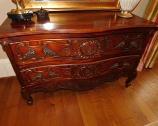 ornate 2 drawer chest. $350