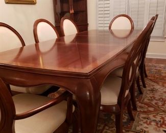 Table & Chairs
- 6 Side Chairs
- 2 /Arm chairs
- Table 40" W x 92" L