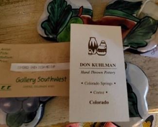 tags from handmade Colorado potter Don Kuhlman