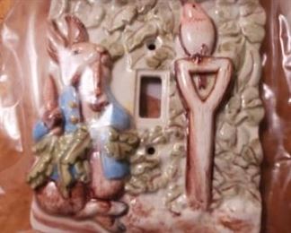 Peter Rabbit ceramic light switch cover