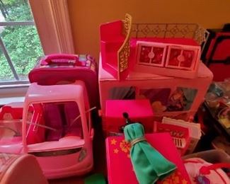 Barbie cars, trailers, clothing and accessories