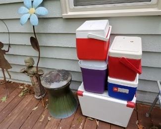 coolers and yard decor