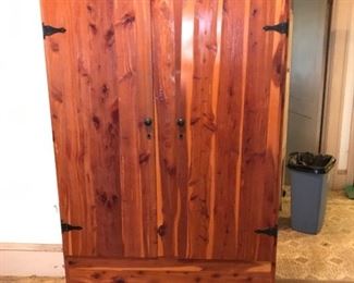 Cedar wardrobe, has original papers on inside door