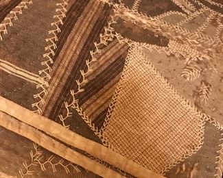 Vintage hand embroidered quilt