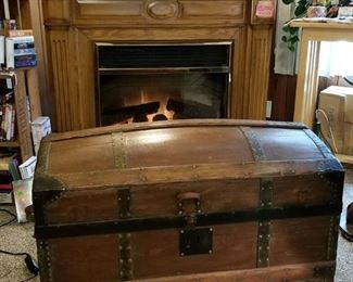 The fireplace and trunk