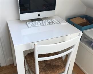 White Parsons Desk and Apple Computer Model A1224