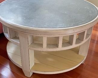 Coffee table with metal top