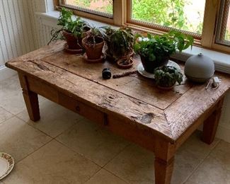Rustic hardwood coffee table