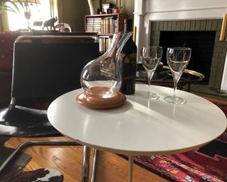 Crystal Decanter with Teak Base