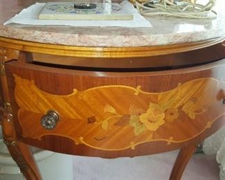 Beautiful French Style Marble Top Table. Original Receipt from 1954 too