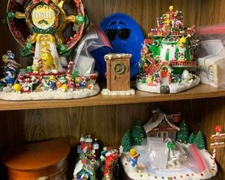 Ceramic M & M ferris wheel, Christmas house. Skating pond