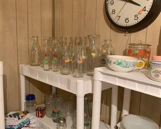 milk bottles and other kitchen items