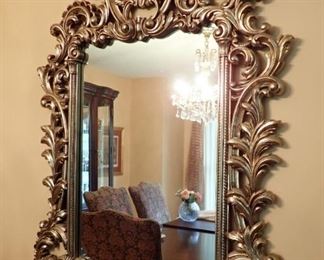 LARGE ORNATE GOLD MIRROR