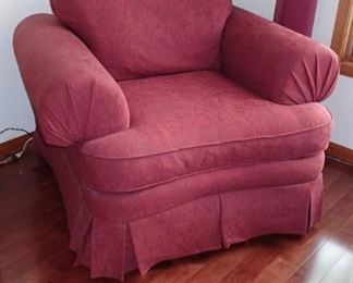 RED CHAIR & OTTOMAN