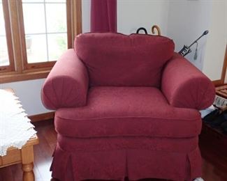 RED CHAIR WITH OTTOMAN