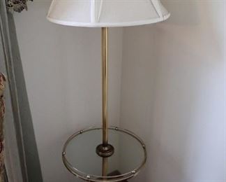 GLASS & BRASS TABLE LAMP
