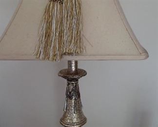 PAIR ORNATE LAMPS WITH SHADE