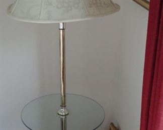 GLASS & BRASS TABLE LAMP