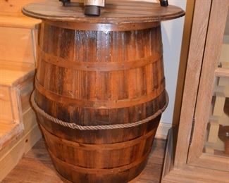 wine barrel table