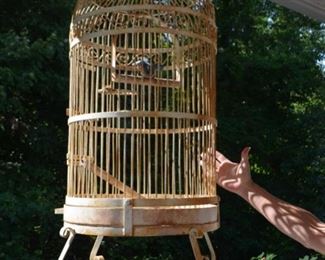 vintage wrought iron bird cage