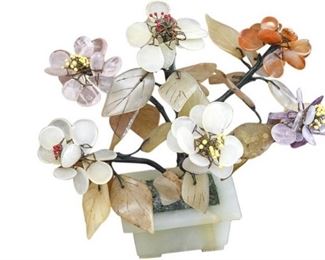 18. Chinese Jade and Hardstone Flower Arrangement