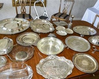 28. Group Lot of Silver Plate Serving Items