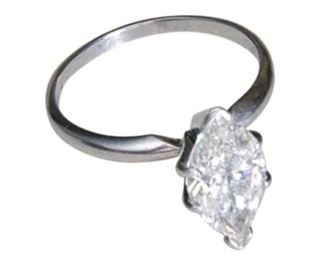 38.  3.24 Carat Marquise Diamond Ring in Platinum Setting
