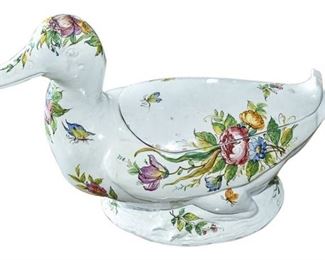 43. Italian Ceramic Duck Form Tureen