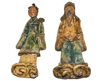 57. Pair Antique Chinese Terracotta Tomb Figures