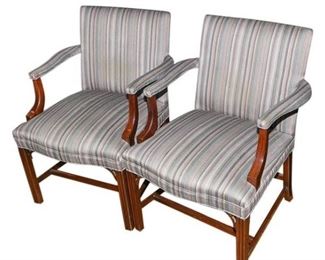 72. Pair of Georgian Style Library Chairs