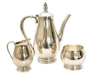 145. Three 3 Piece Sterling Silver Tea Set by ROYAL DANISH USA
